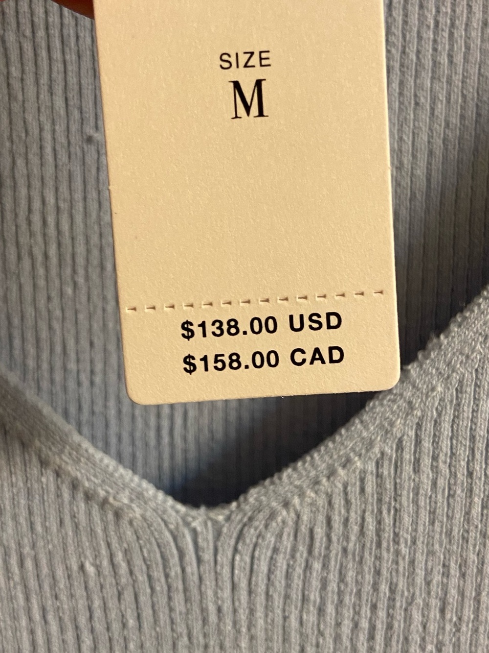 Anthropologie Dolan Sheer Sleeve Applique Sweater Light Blue Knit V-Neck Medium - Picture 12 of 12